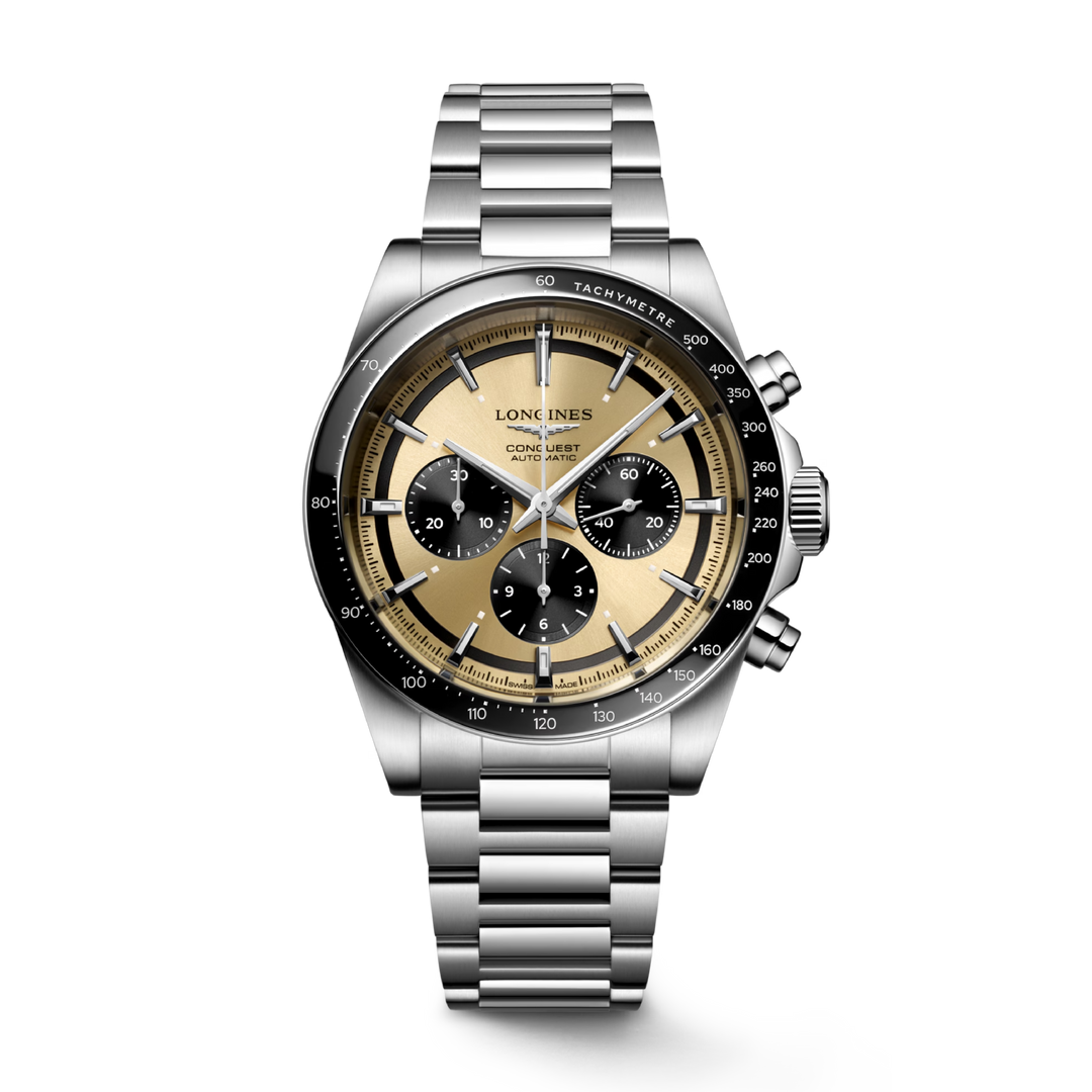 Conquest Chronograph Gold / Stainless Steel | Gold Dial