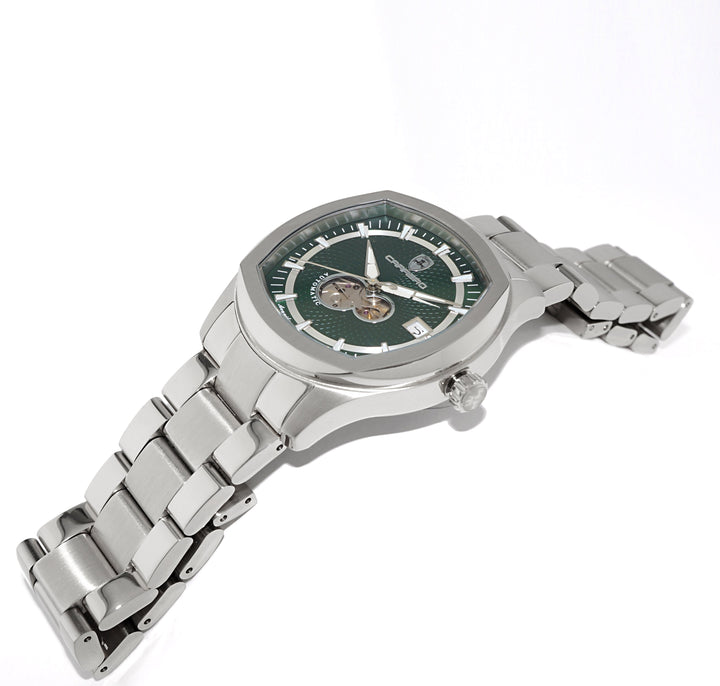 AEQUILUX SILVER TONE/WHITE | Green Dial