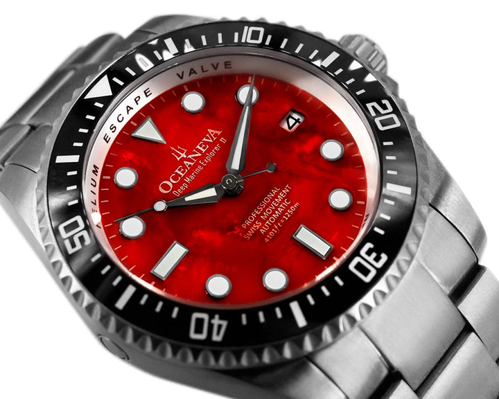 TITANIUM Deep Marine Explorer II Black Bezel | Red Dial
