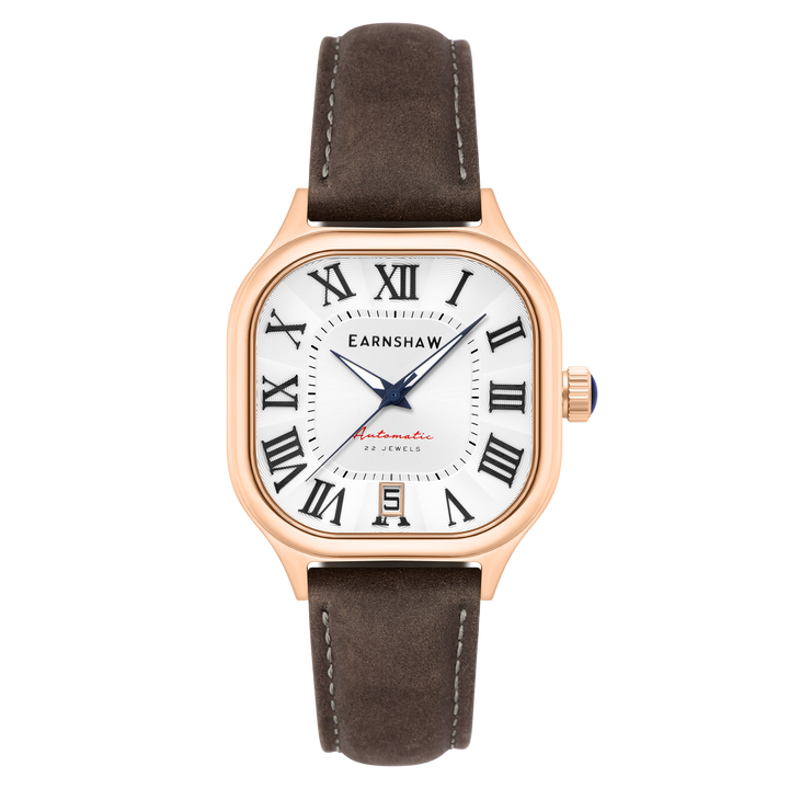 Coussin Automatic White / Grey Genuine Leather | White Dial