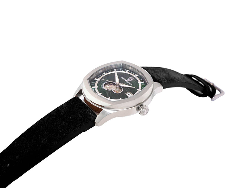 AEQUILUX SILVER TONE/GREEN -BLACK | Green Dial