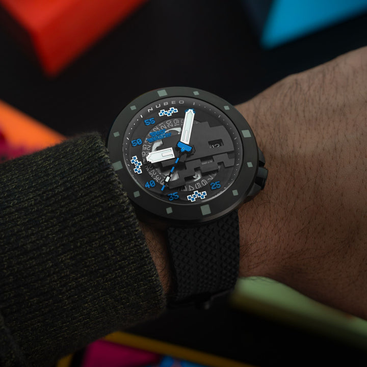 Cassini Automatic Space Invaders Limited Edition Black & Blue / Black | Black Di