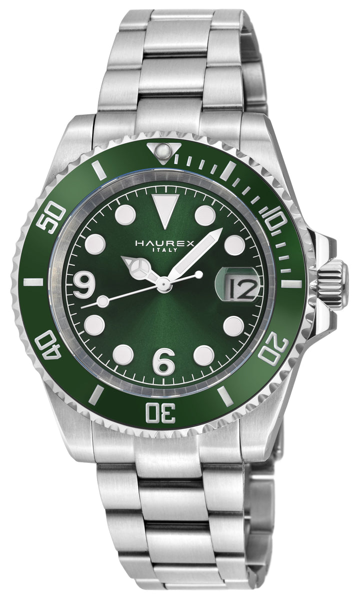 Haurex Italy Barracuda (316L Case, Green Sunray Dial, Ceramic Bezel, 316L Stainl