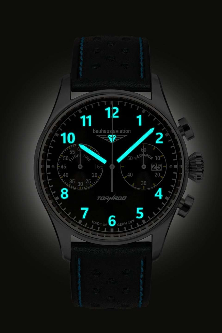 Aviation Tornado Black Dial with Light Blue | Black Dial