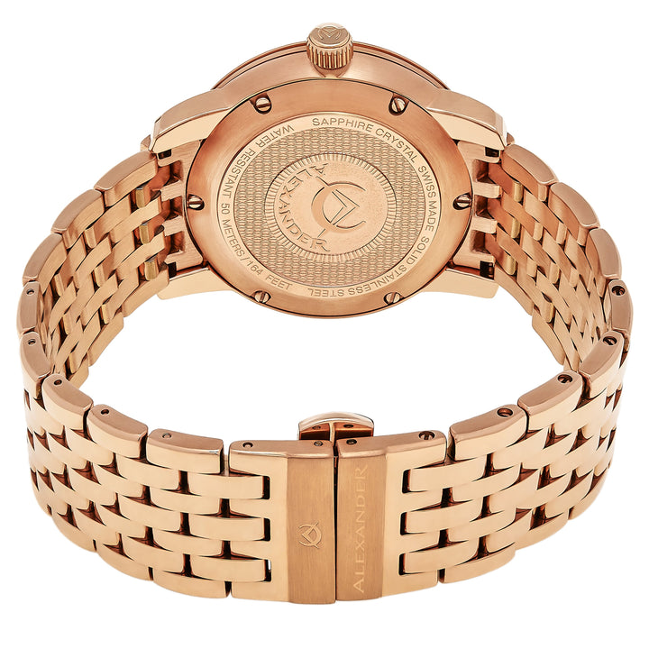 Macedon A111B Stainless Steel Rose Gold Tone Case on Stainless Steel Rose Gold T