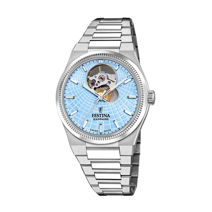 Riv Open Heart Blue / Stainless Steel Blue Dial