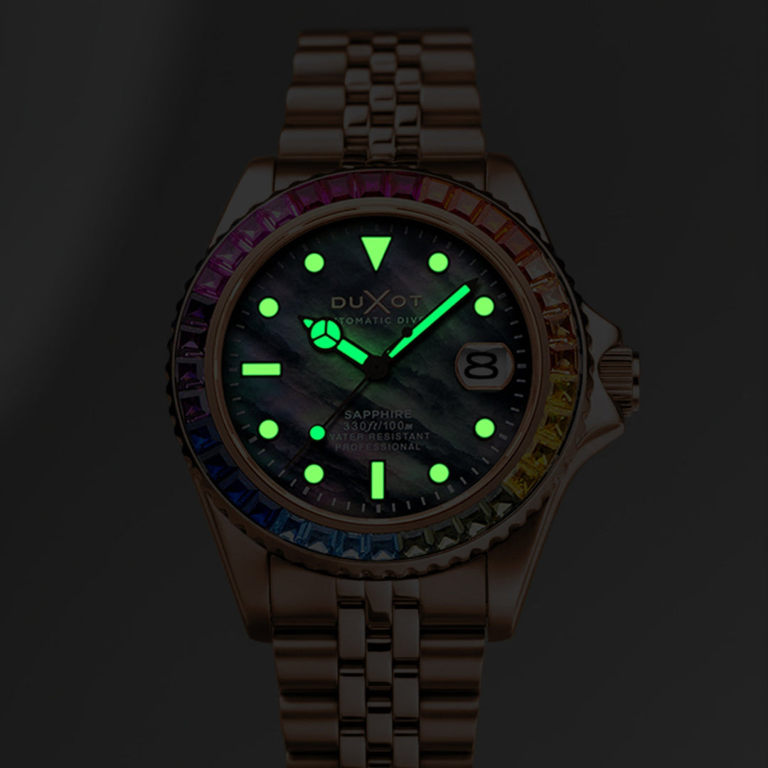 Atlantica 40 Rainbow Automatic Rose Gold / Stainless Steel | Black Dial