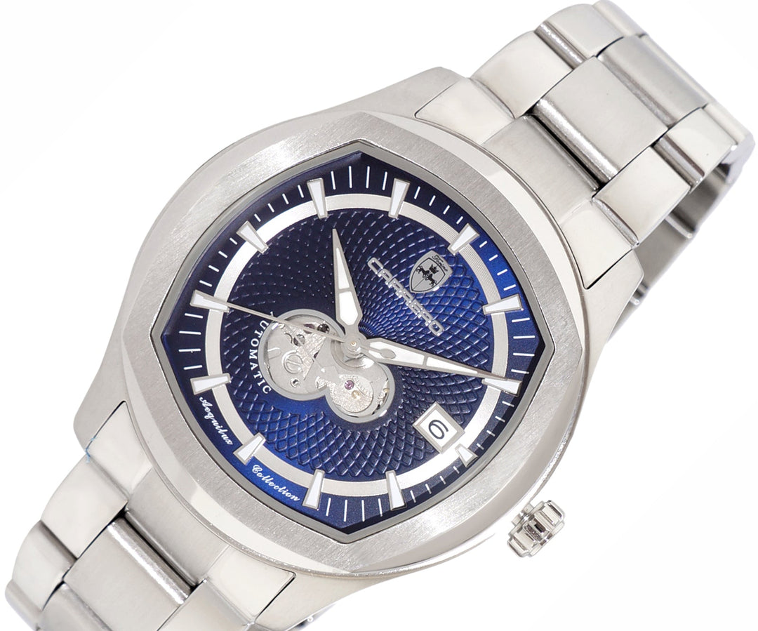 AEQUILUX SILVER TONE/WHITE | Blue Dial