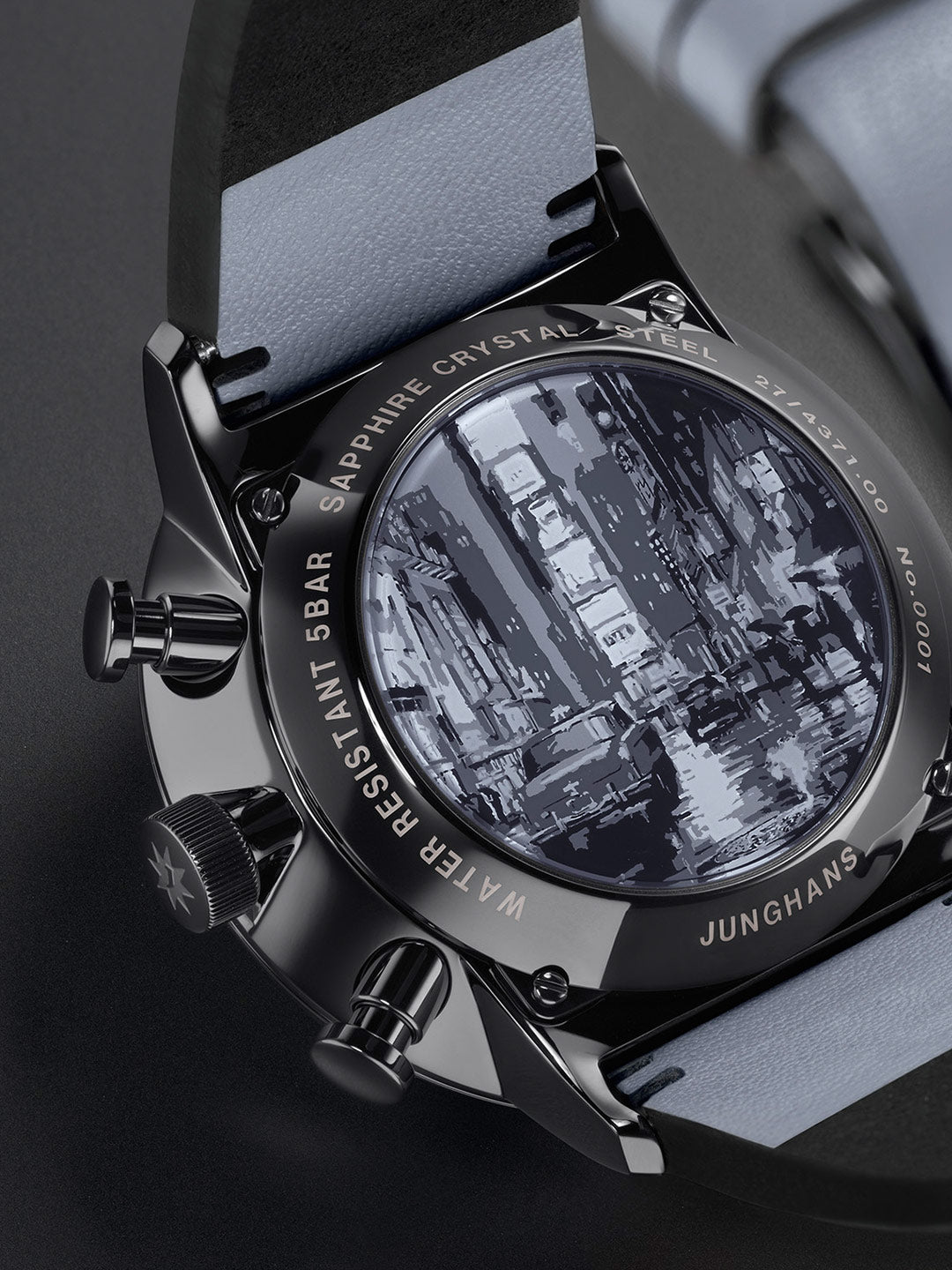 Form A Chronoscope Black Dial / Gray Leather Strap Black Dial