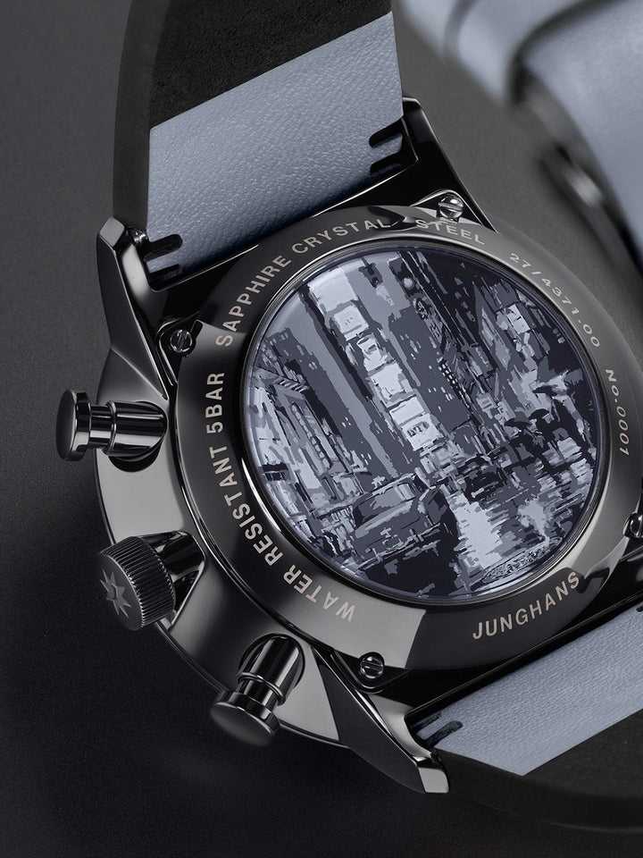 Form A Chronoscope Black Dial / Gray Leather Strap Black Dial