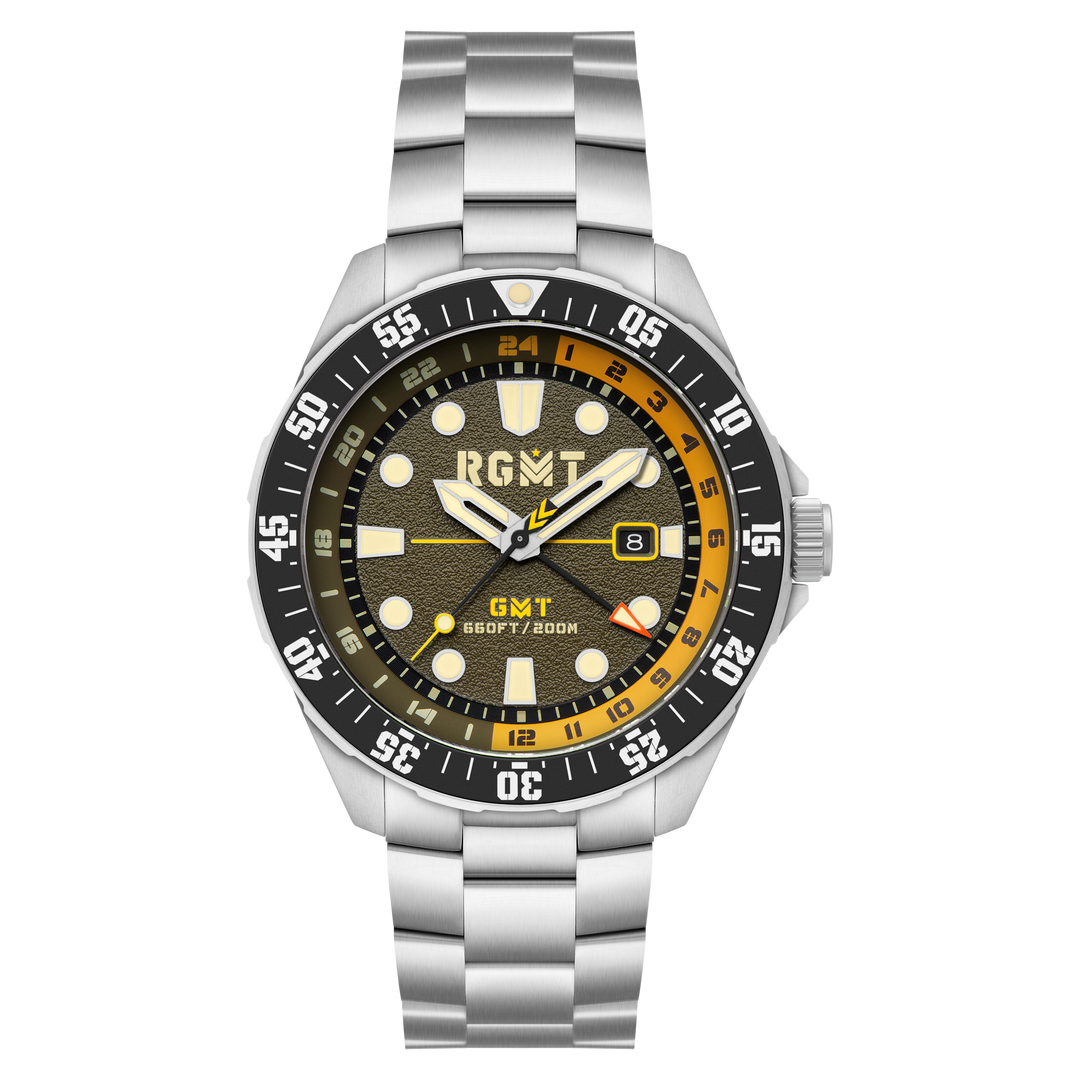 CONTINENTAL GMT GREEN / SOLID STAINLESS STEEL BRACELET Green Dial