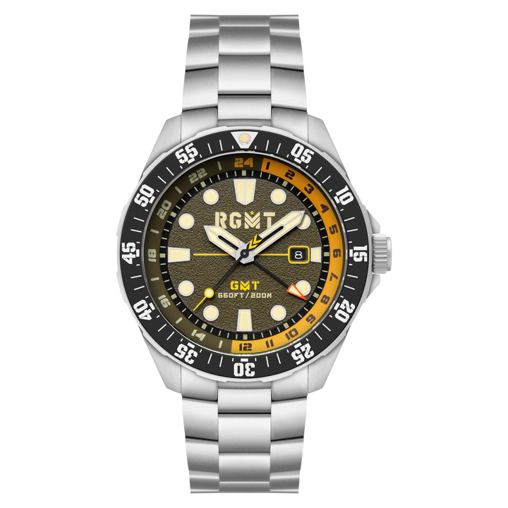 CONTINENTAL GMT GREEN / SOLID STAINLESS STEEL BRACELET Green Dial