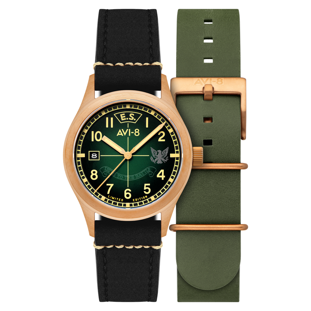 Flyboy Eagle Squadron Automatic Bronze 85th Limited Edition Brown / Genuine Leat