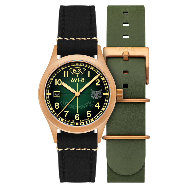 Flyboy Eagle Squadron Automatic Bronze 85th Limited Edition Brown / Genuine Leat