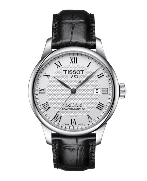 LE LOCLE POWERMATIC 80 Black / Leather Silver Dial