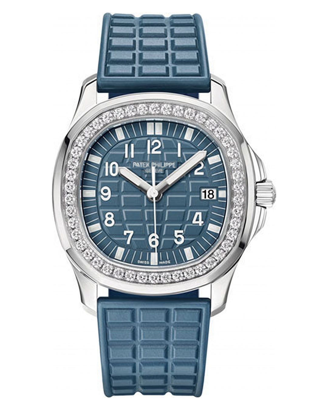 Patek Philippe  - Aquanaut Ladies Stainless Steel - Luce - 35.6 mm - Steel - Blue-Gray Embossed Dial