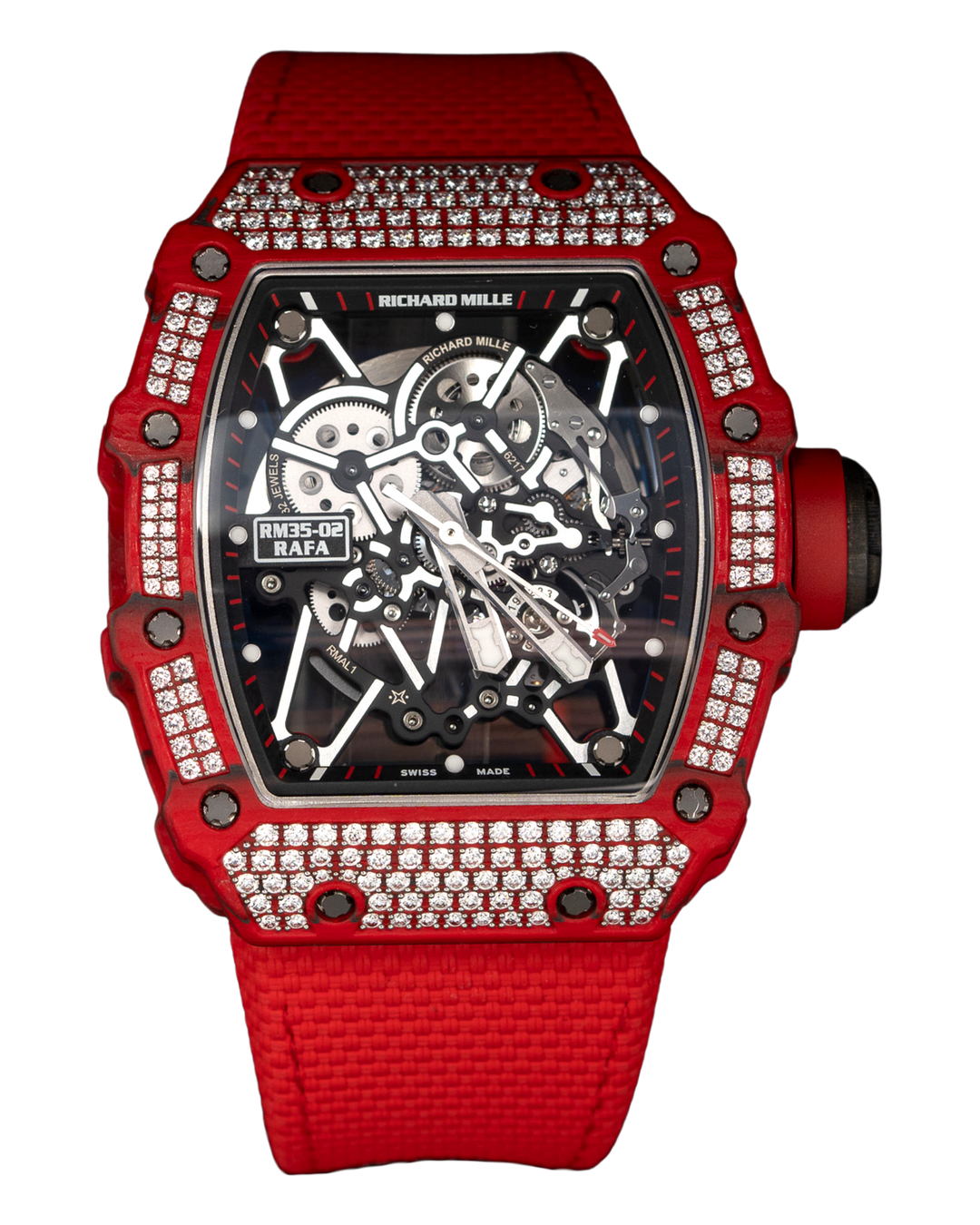 Richard Mille RM35-02 Red NTPT Rafael Nadal Factory Diamond Setting 2019 Full Set Complete