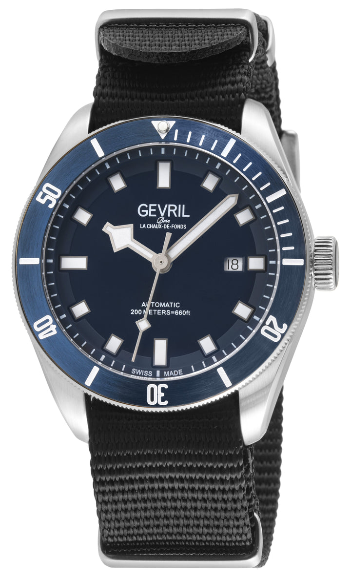Yorkville Gevril Men's Yorkville Blue Dial Sellita SW200 Swiss Automatic Rotatin