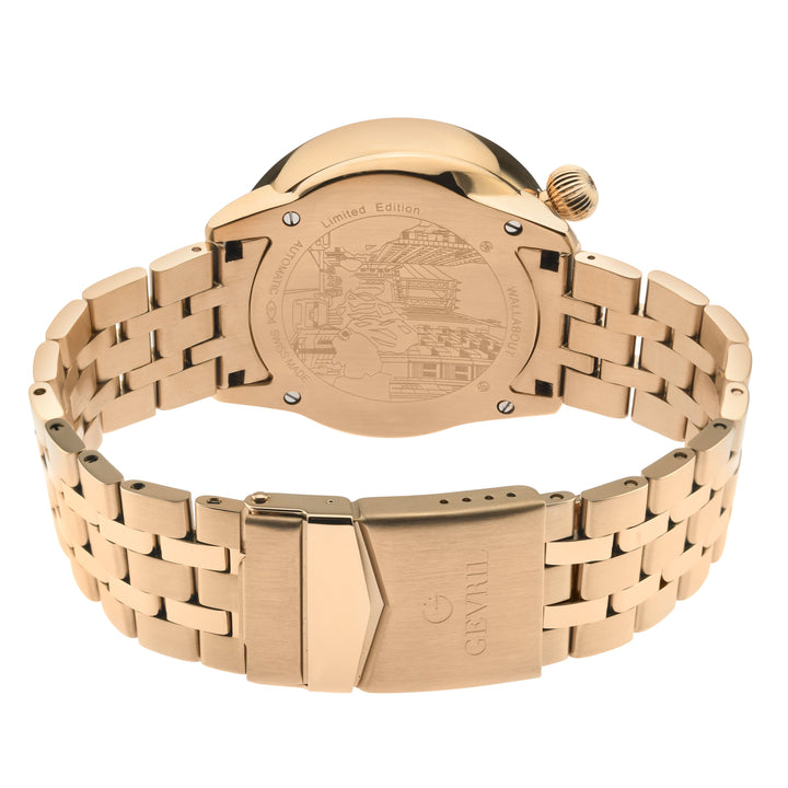 Wallabout Gevril Swiss Made Automatic Solar compass  Rose Gold tone watch | Silv
