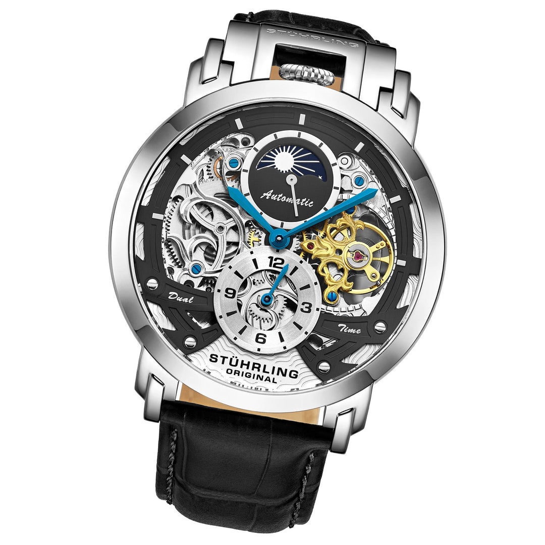 Legacy Silver/Black Leather | Black Dial