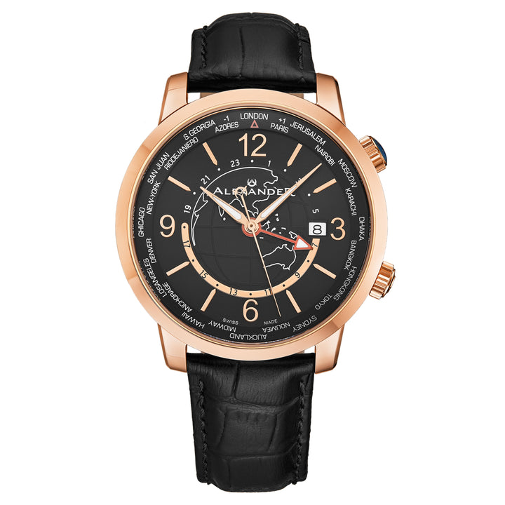A171A-03 Black/Leather | Black Dial