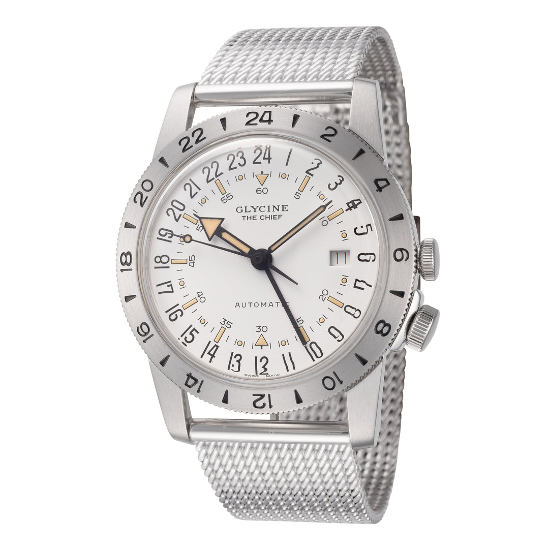 Airman The Chief GMT 40mm / White / Silver White Dial