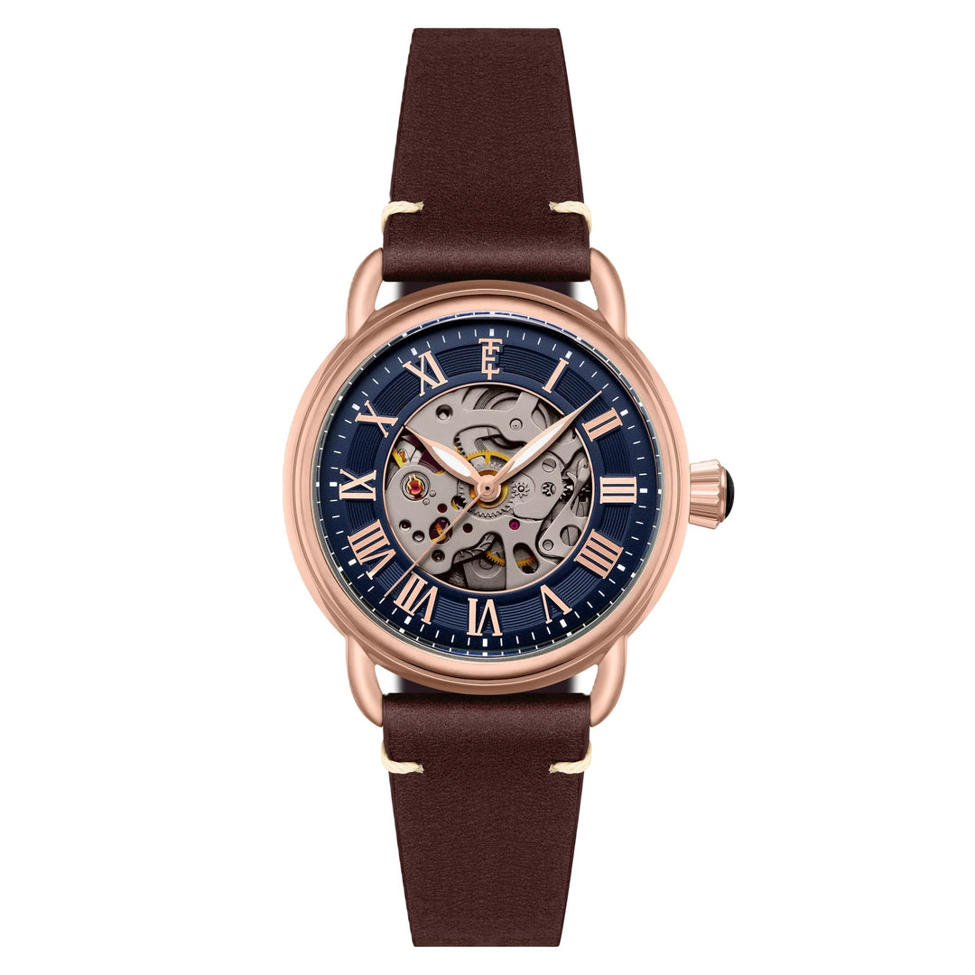 Investigator 40 Azure Blue  / Brown Leather Strap Blue Dial
