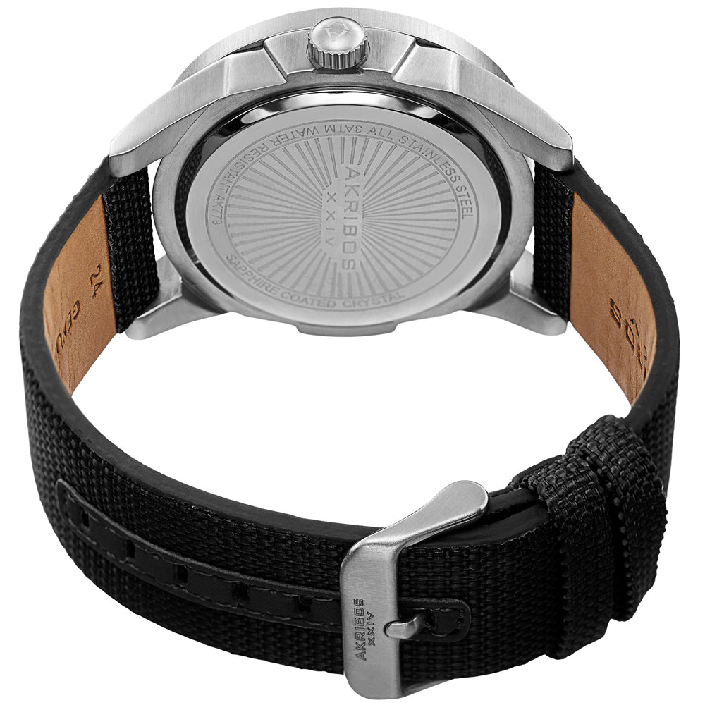 AK779SSB-Casual Black/CANVAS with Leather Backing | Gray Dial