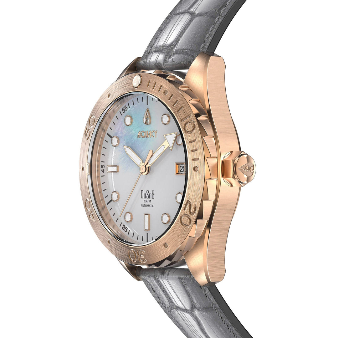 Bronze CuSn8 Men's White Mother of Pearl Automatic Watch White Mother of Pearl |