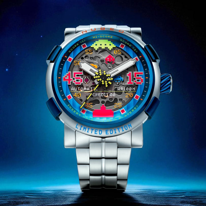 Orion Automatic Space Invaders Limited Edition Blue / Stainless Steel Blue Dial