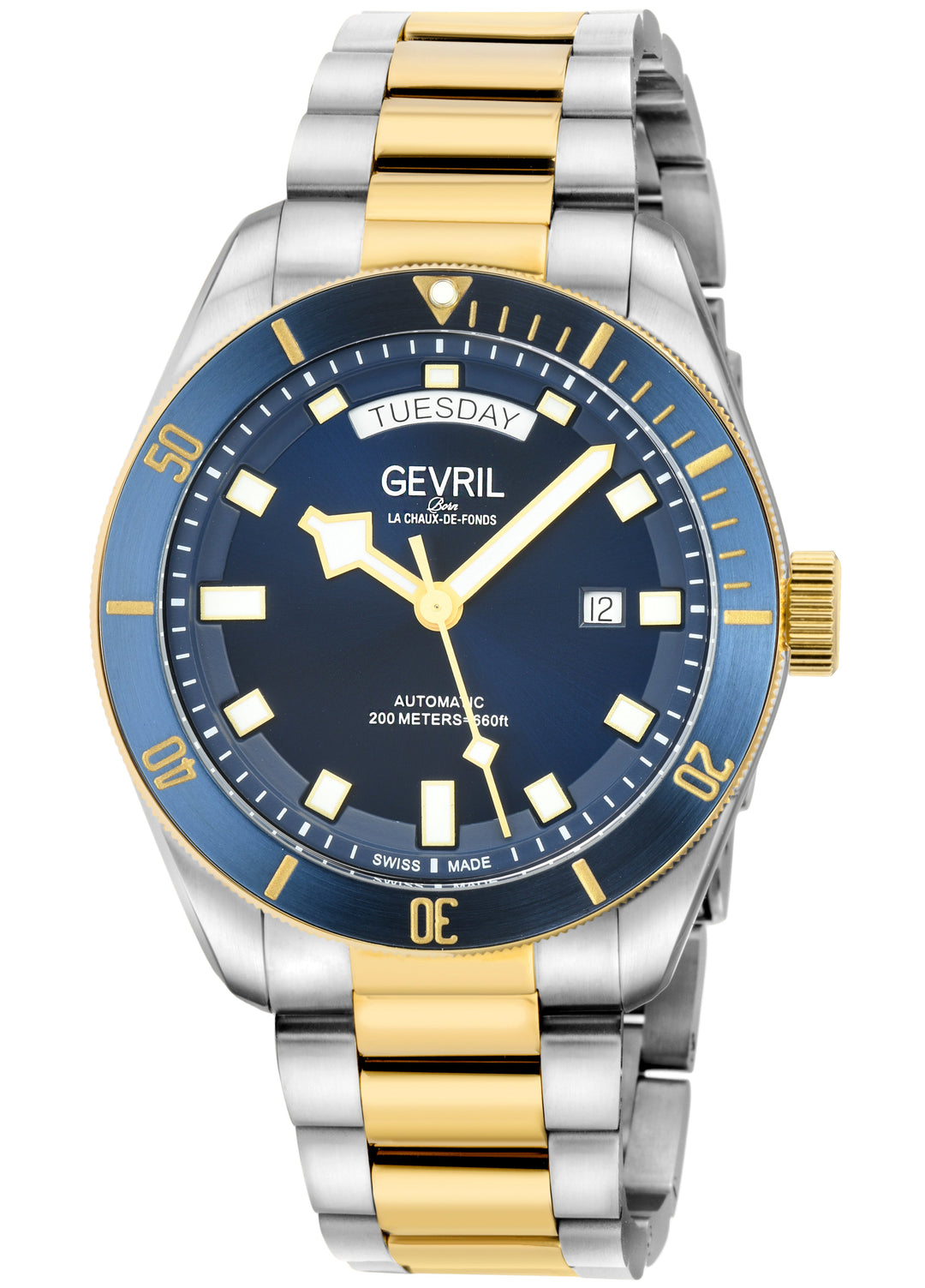 Yorkville-Diver Gevril Yorkville Sellita SW240 Swiss Automatic Diver Watch, SS C