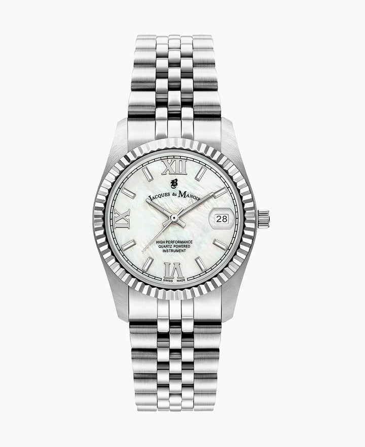 Inspiration Roman Mother of pear dial, stainless steel bracelet Mother-of-Pearl 