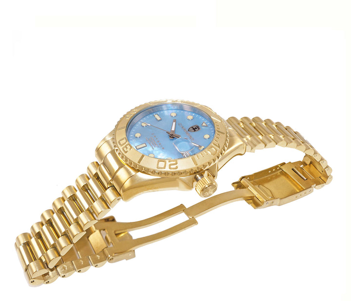 Catania MOP Goldtone-Blue Blue Dial