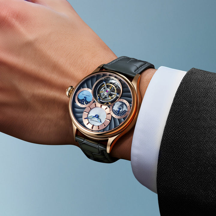Celestial Huggins Tourbillon Mechanical Limited Edition Grey / Genuine Leather |