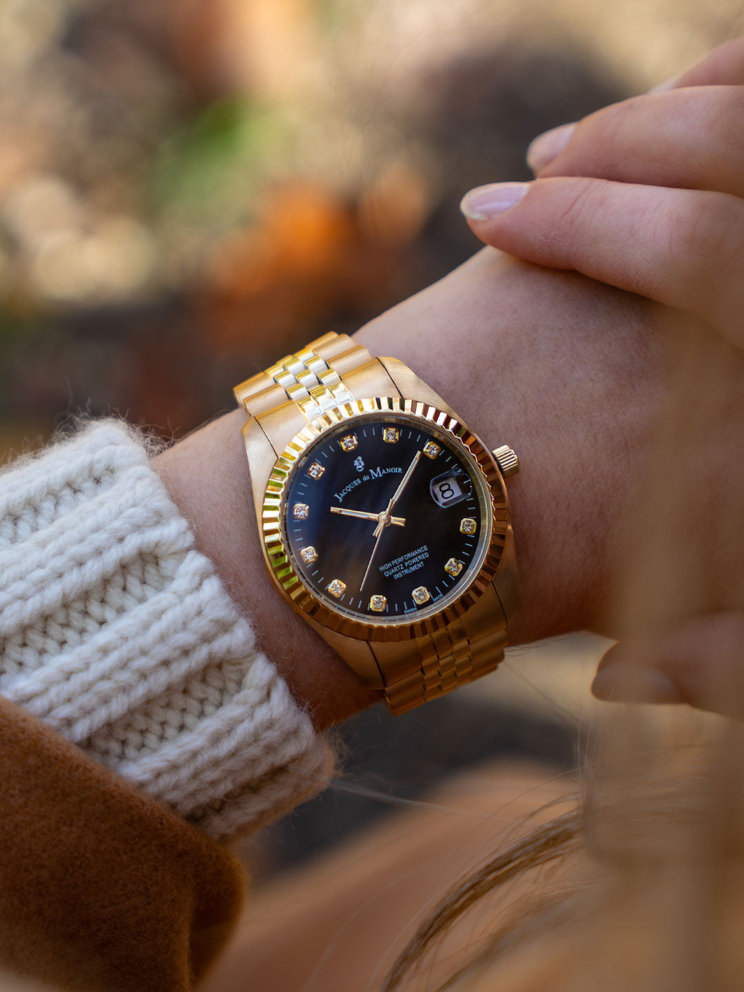 Inspiration Gold Stainless Steel Bracelet Black Dial