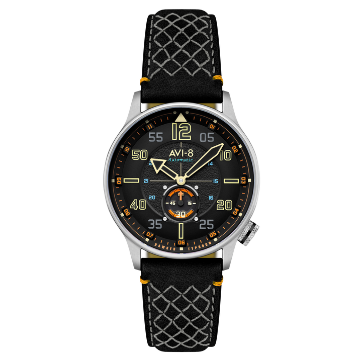 Hawker Typhoon Baldwin Automatic Black / Black Leather | Black Dial