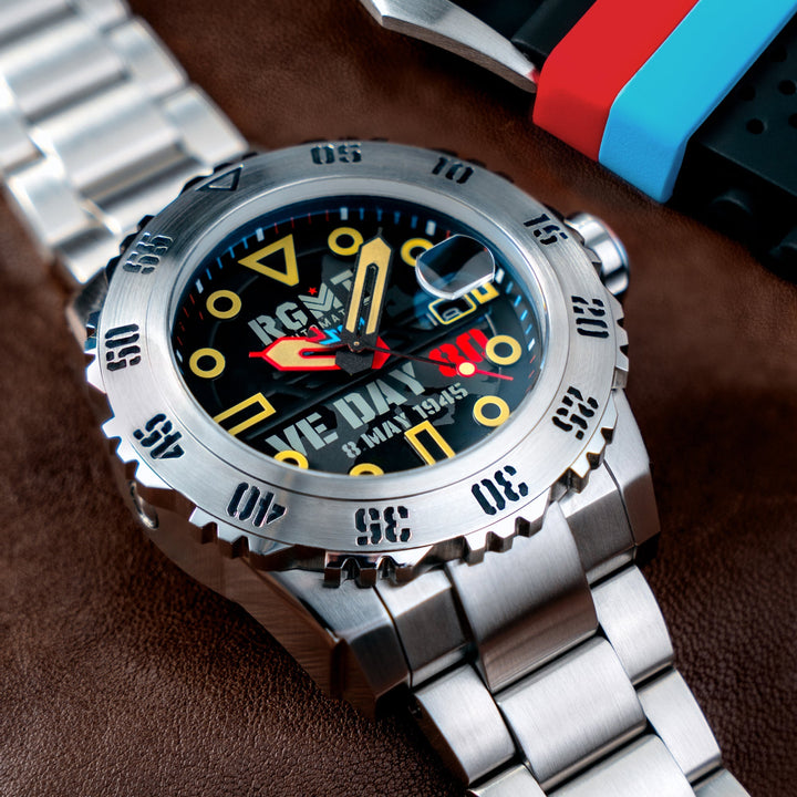 OHIO AUTOMATIC VE-DAY 80TH LIMITED EDITION BLACK / STAINLESS STEEL | Black Dial