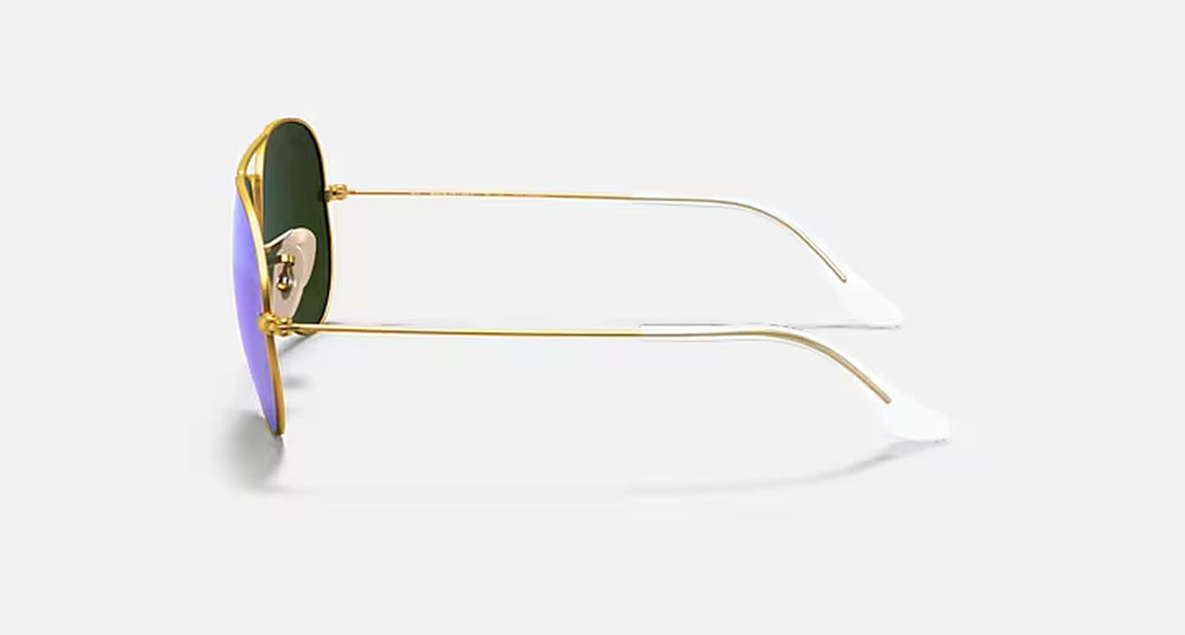 AVIATOR FLASH LENSES MENS / MATTE GOLD - BLUE MIRROR POLAR |  Dial