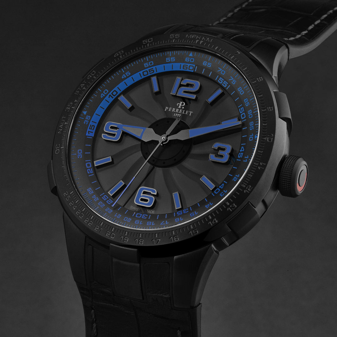 Turbine Pilot Black Blue Black-Blue Dial