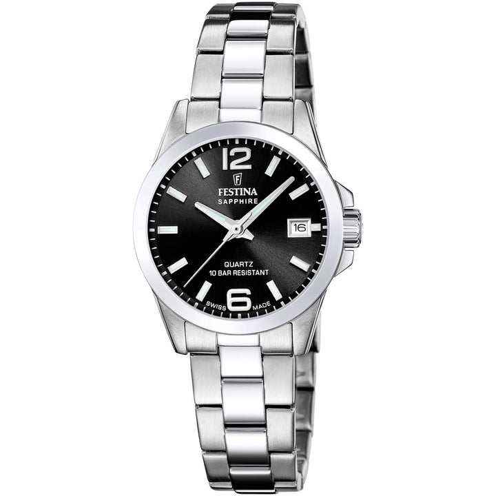 Swiss Made Black / Stainless Steel Black Dial