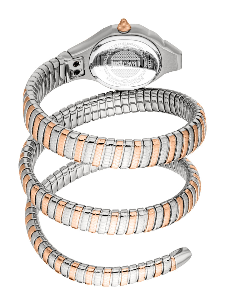 Just Cavalli 22mm / Silver and Rose Gold / Silver Silver Dial