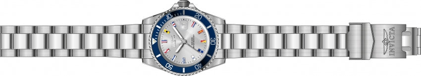 Pro Diver Men Silver-Tone Nautical Flag Dial / Stainless Steel Bracelet Silver-t