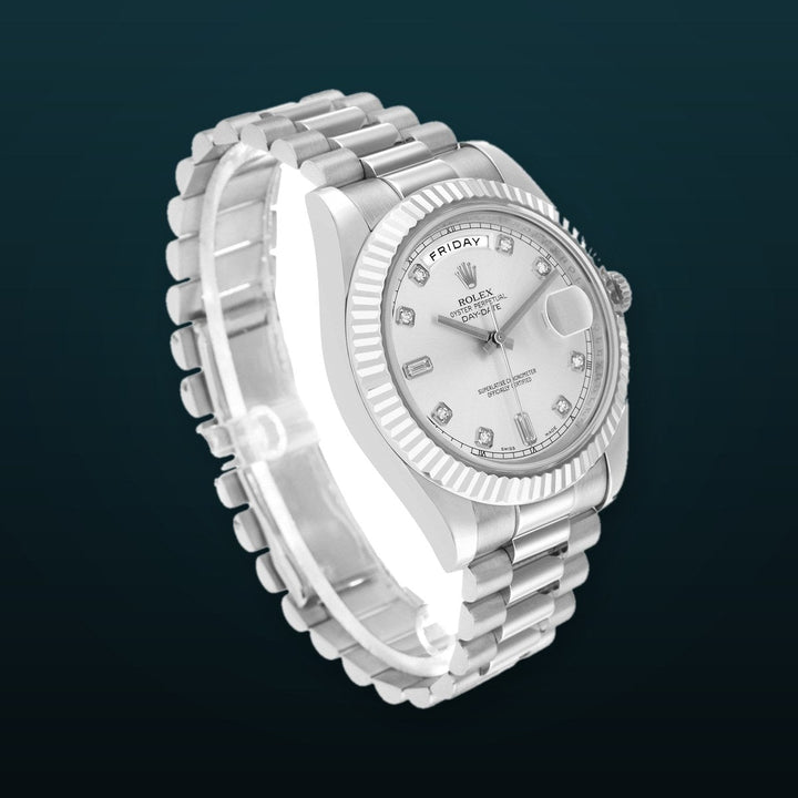 Rolex Day-Date II 218239 - 41mm White Gold (Fluted) - President
