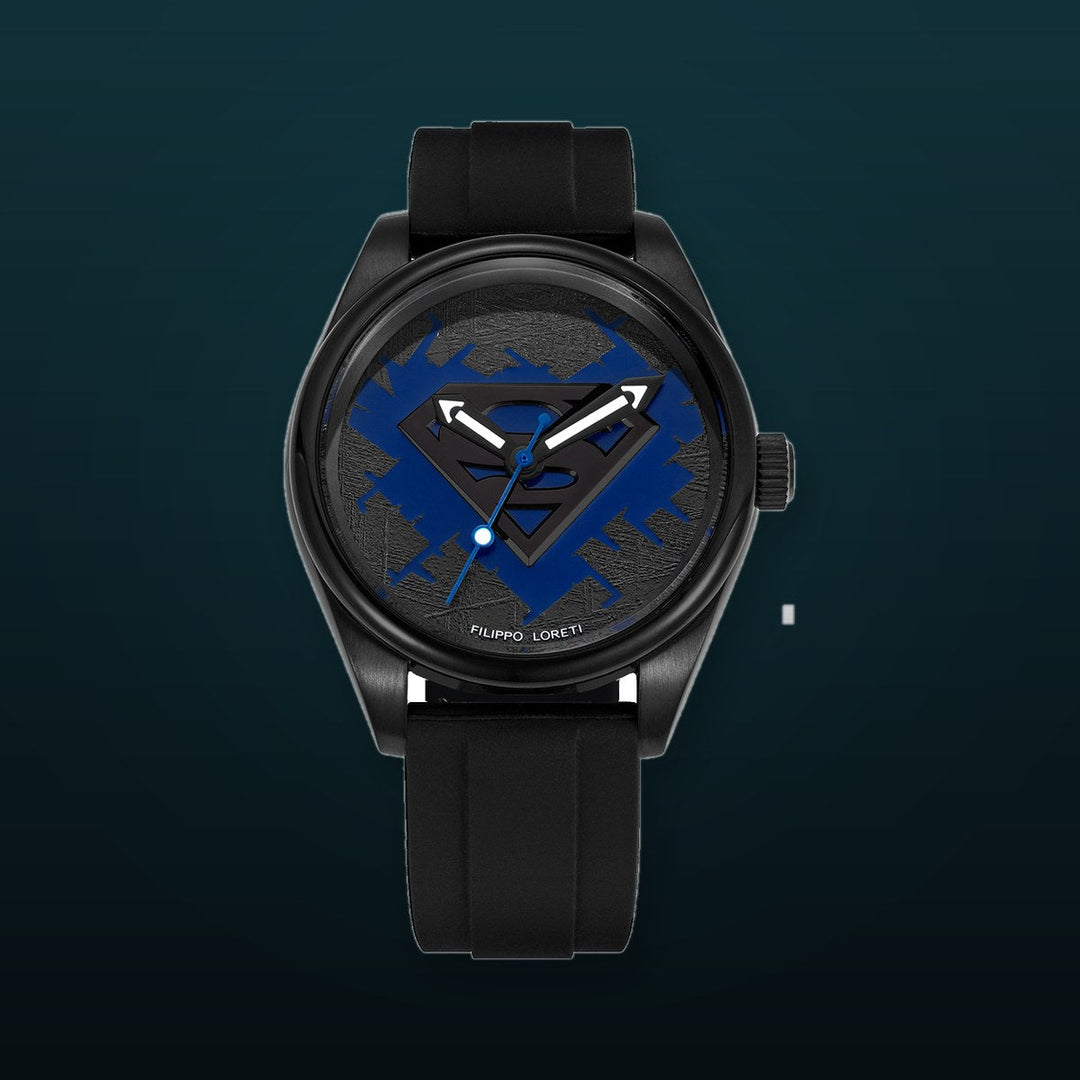 Superman Justice Automatic 42mm Black Black-Blue Dial
