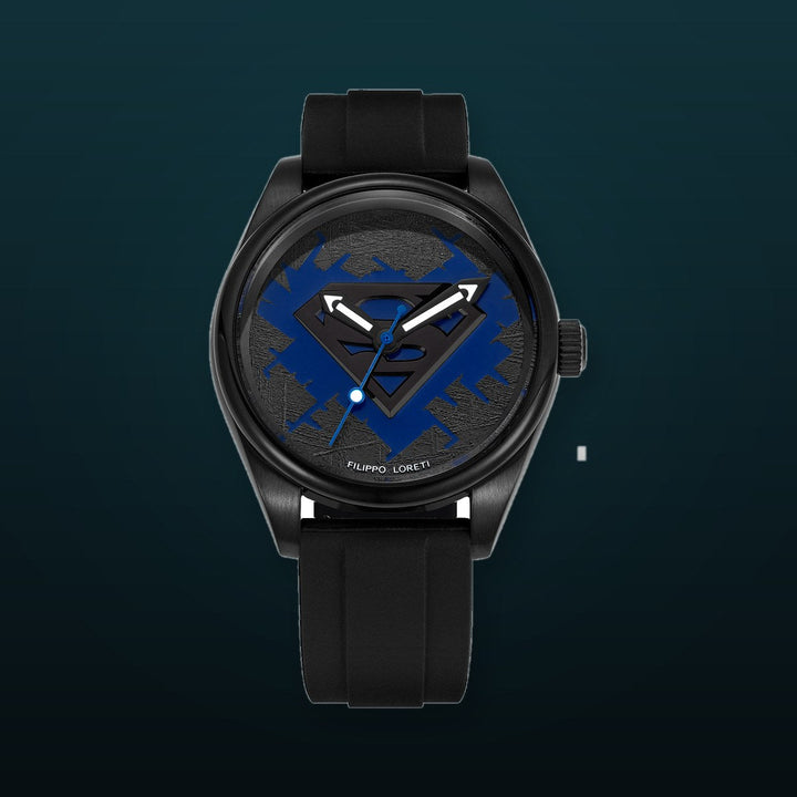 Superman Justice Automatic 42mm Black Black-Blue Dial