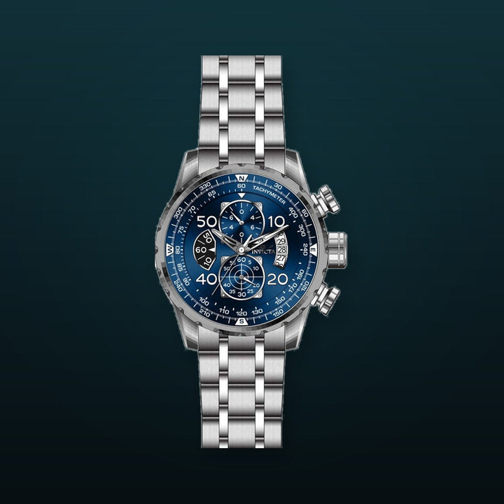 Aviator Chronograph Blue Dial / Silver Stainless Steel Bracelet Blue Dial