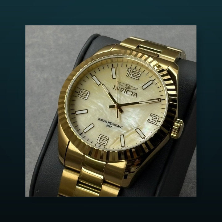 Specialty Gold Mother-Of-Pearl Dial / Gold-Tone Stainless Steel Bracelet Gold Dial