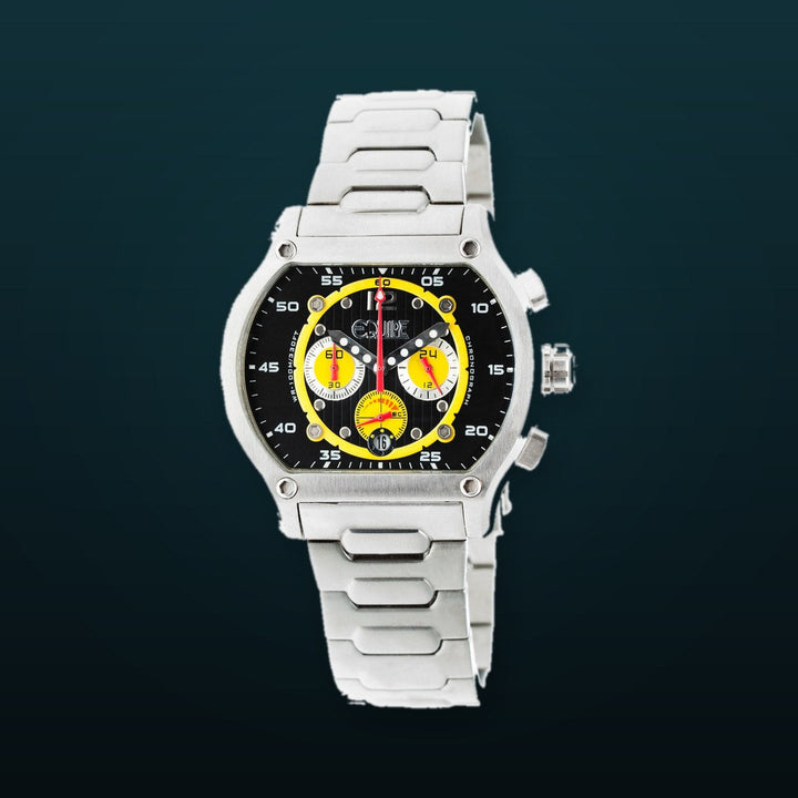 Dash Chronograph 316L Stainless Steel Band Silver/Black/Yellow