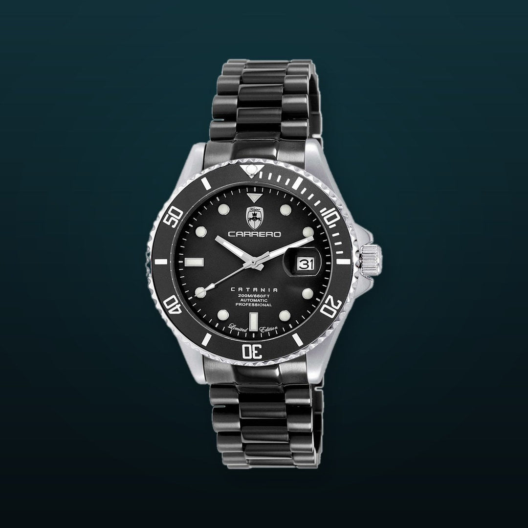 CATANIA -PD SILVER TONE/IP-BLACK Black Dial Dial