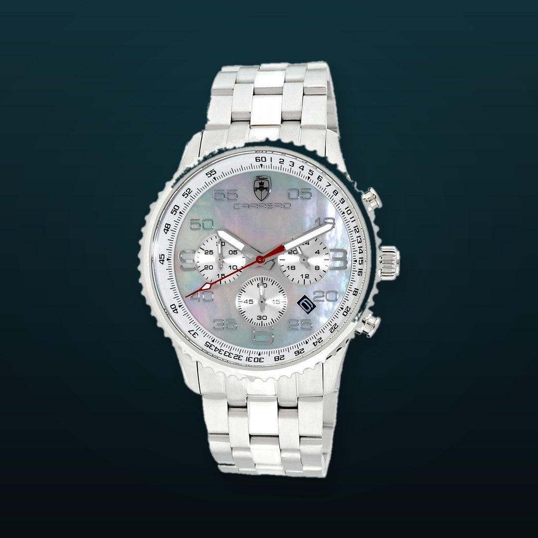 Aureum-MB Silvertone/ Brown | White Dial